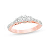 Thumbnail Image 0 of 0.58 CT. T.W. Diamond Three Stone Engagement Ring in 10K Rose Gold