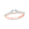 Thumbnail Image 0 of 0.69 CT. T.W. Princess-Cut Diamond Three Stone Engagement Ring in 10K Rose Gold