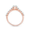 Thumbnail Image 4 of 0.69 CT. T.W. Princess-Cut Diamond Three Stone Engagement Ring in 10K Rose Gold