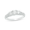 Thumbnail Image 0 of 0.75 CT. T.W. Diamond Three Stone V-Sides Vintage-Style Engagement Ring in 10K White Gold