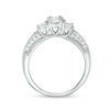 Thumbnail Image 4 of 0.75 CT. T.W. Diamond Three Stone V-Sides Vintage-Style Engagement Ring in 10K White Gold