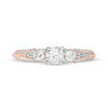 Thumbnail Image 5 of 0.75 CT. T.W. Diamond Three Stone V-Sides Vintage-Style Engagement Ring in 10K Rose Gold