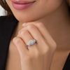 Thumbnail Image 2 of 0.50 CT. T.W. Diamond Past Present Future® Frame Twist Engagement Ring in 10K White Gold