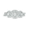 CT. T.W. Diamond Past Present Future® Frame Twist Engagement Ring in 10K Gold
