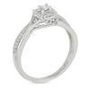 Thumbnail Image 1 of 0.115 CT. T.W. Princess-Cut Diamond Frame Twist Promise Ring in Sterling Silver