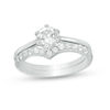 Thumbnail Image 1 of 6.0mm Lab-Created White Sapphire Chevron Bridal Set in Sterling Silver