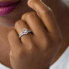 Thumbnail Image 2 of 6.0mm Lab-Created White Sapphire Chevron Bridal Set in Sterling Silver