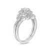 Thumbnail Image 2 of 5.0mm Lab-Created White Sapphire Floral Bridal Set in Sterling Silver