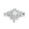Thumbnail Image 3 of 5.0mm Lab-Created White Sapphire Floral Bridal Set in Sterling Silver