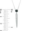 0.20 CT. T.W. Enhanced Black and White Diamond Spike Pendant in 10K White Gold