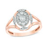 Thumbnail Image 1 of 0.25 CT. T.W. Diamond Oval Frame Vintage-Style Ring in 10K Two-Tone Gold