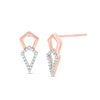 Thumbnail Image 1 of 0.065 CT. T.W. Diamond Double Kite-Shaped Stud Earrings in 10K Rose Gold