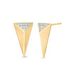 Thumbnail Image 1 of 0.07 CT. T.W. Diamond Elongated Triangle Stud Earrings in 10K Gold