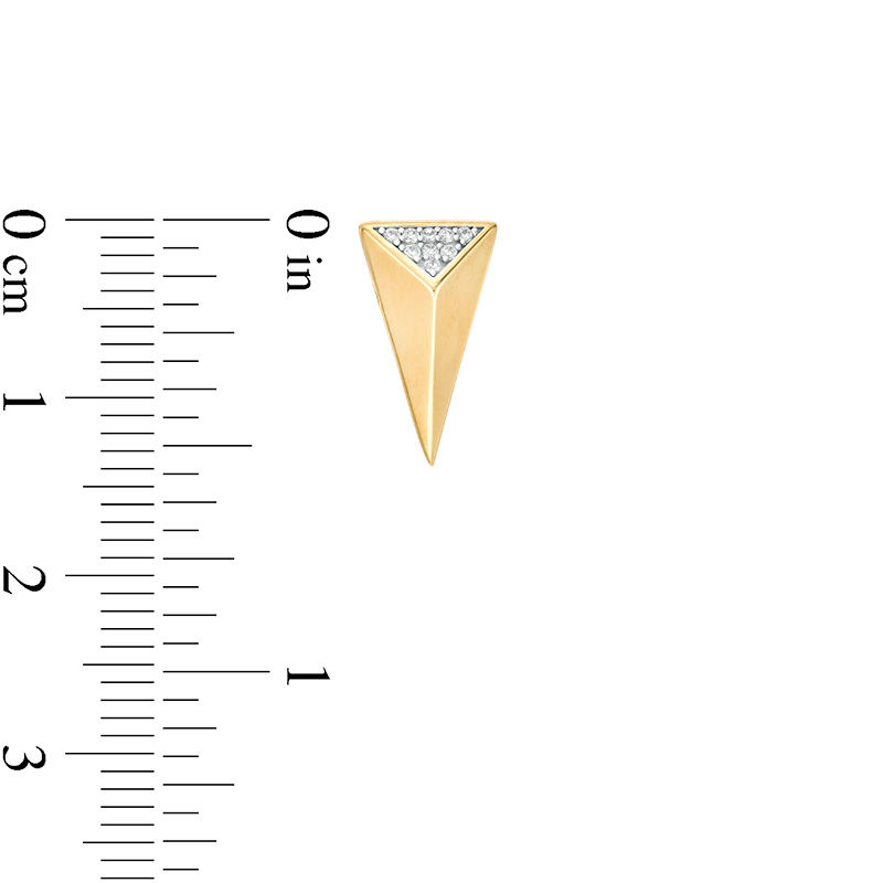 0.07 CT. T.W. Diamond Elongated Triangle Stud Earrings in 10K Gold