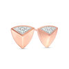 Thumbnail Image 1 of 0.05 CT. T.W. Diamond Triangle Stud Earrings in 10K Rose Gold