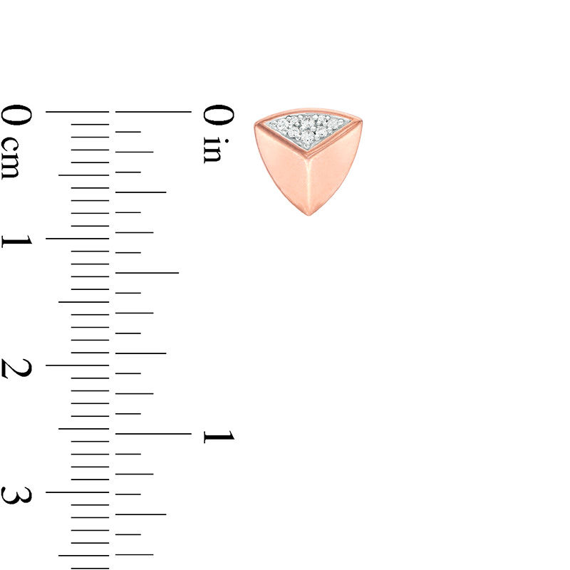 Main Image 2 of 0.05 CT. T.W. Diamond Triangle Stud Earrings in 10K Rose Gold