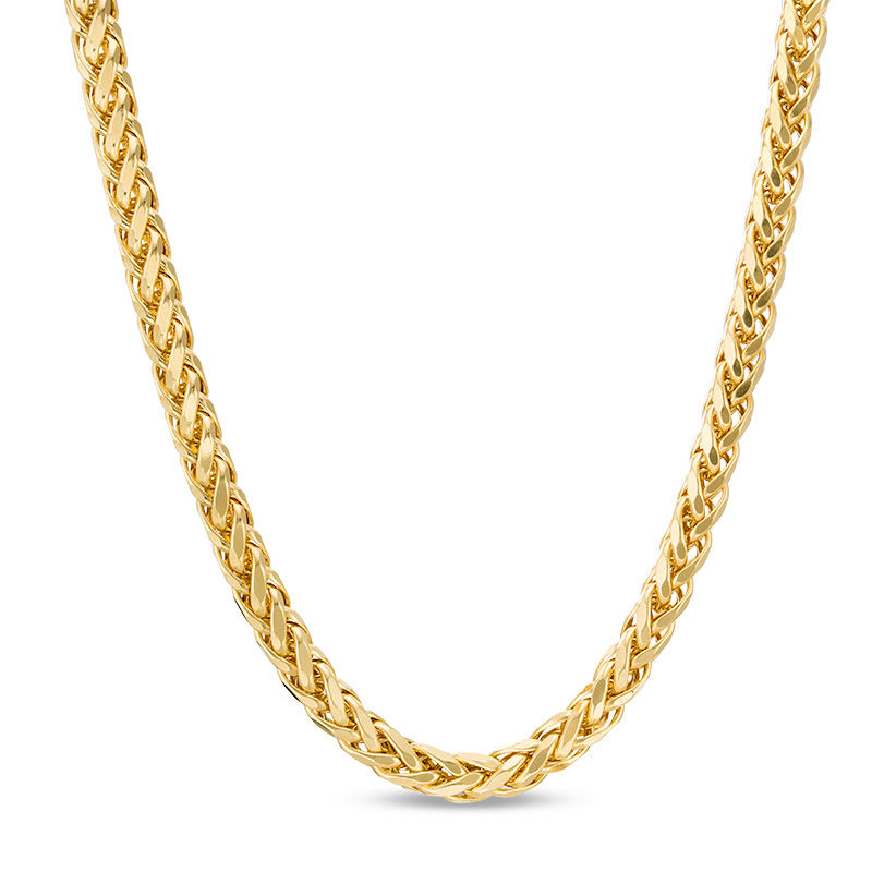 Men's 4.5mm Diamond-Cut Franco Snake Chain Necklace in Hollow 14K Gold - 28"|Peoples Jewellers