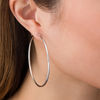 Thumbnail Image 2 of 60.0mm Hoop Earrings in Hollow 14K White Gold