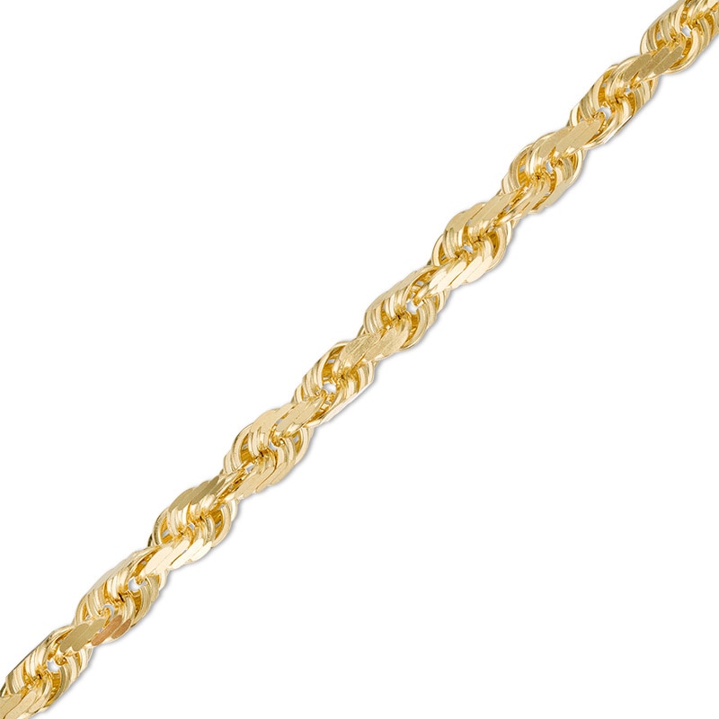 Main Image 1 of Men's 5.0mm Glitter Rope Chain Bracelet in Solid 14K Gold - 8.0"