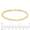 Thumbnail Image 2 of Men's 5.0mm Glitter Rope Chain Bracelet in Solid 14K Gold - 8.0"