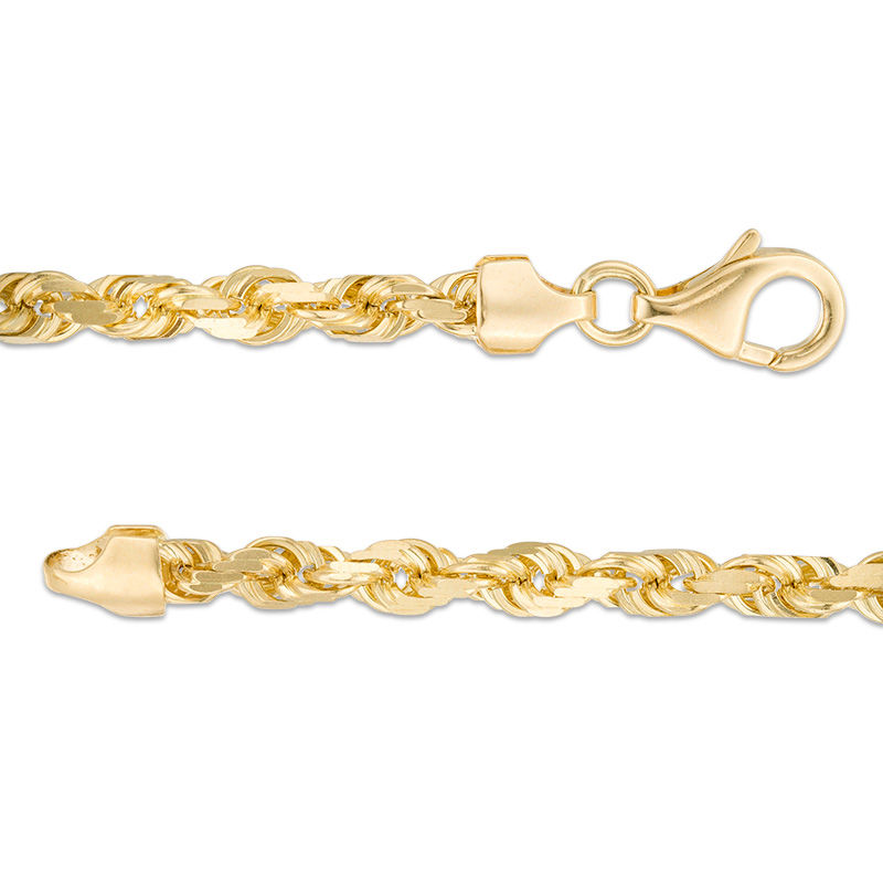 Main Image 3 of Men's 5.0mm Glitter Rope Chain Bracelet in Solid 14K Gold - 8.0"