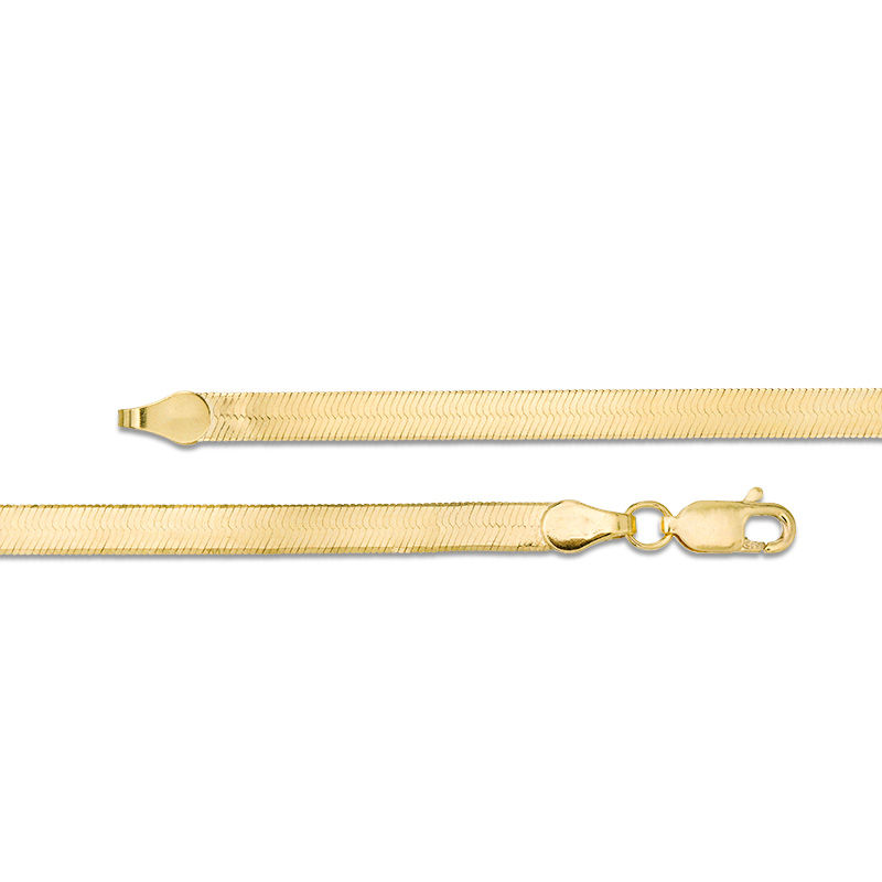 Main Image 4 of Ladies' 4.0mm Herringbone Chain Necklace in 14K Gold - 18"