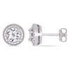 Thumbnail Image 0 of Men's 0.04 CT. T.W. Diamond Beaded Frame Vintage-Style Stud Earrings in Sterling Silver