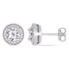 Thumbnail Image 1 of Men's 0.04 CT. T.W. Diamond Beaded Frame Vintage-Style Stud Earrings in Sterling Silver