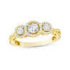 Thumbnail Image 0 of 0.25 CT. T.W. Diamond Past Present Future® Frame Twist Engagement Ring in 10K Gold