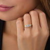Thumbnail Image 2 of 0.25 CT. T.W. Diamond Past Present Future® Frame Twist Engagement Ring in 10K Gold