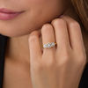 Thumbnail Image 3 of 0.25 CT. T.W. Diamond Past Present Future® Frame Twist Engagement Ring in 10K Gold