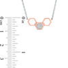 Thumbnail Image 2 of 0.04 CT. T.W. Diamond Triple Hexagon Necklace in 10K Two-Tone Gold