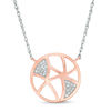 Thumbnail Image 1 of 0.06 CT. T.W. Diamond Geometric Cut-Out Circle Necklace in 10K Two-Tone Gold