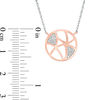 Thumbnail Image 2 of 0.06 CT. T.W. Diamond Geometric Cut-Out Circle Necklace in 10K Two-Tone Gold