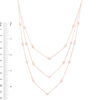 Thumbnail Image 4 of 0.60 CT. T.W. Diamond Layered Station Necklace in 10K Rose Gold - 24"