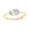 Thumbnail Image 0 of 0.12 CT. T.W. Composite Diamond Elongated Hexagon Ring in 10K Gold