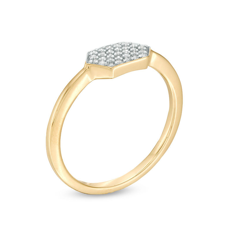 0.12 CT. T.W. Composite Diamond Elongated Hexagon Ring in 10K Gold