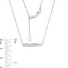 Thumbnail Image 3 of Peoples 100-Year Anniversary  0.10 CT. T.W. Diamond Maple Leaf Bar Necklace in Sterling Silver and 14K Rose Gold