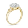 0.29 CT. T.W. Baguette and Round Diamond Sunburst Collar Ring in 10K Gold