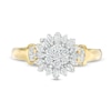 Thumbnail Image 3 of 0.29 CT. T.W. Baguette and Round Diamond Sunburst Collar Ring in 10K Gold