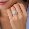 Thumbnail Image 2 of 1.00 CT. T.W. Diamond Double Frame Vintage-Style Engagement Ring in 10K White Gold