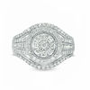 Thumbnail Image 5 of 1.00 CT. T.W. Diamond Double Frame Vintage-Style Engagement Ring in 10K White Gold