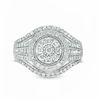 Thumbnail Image 6 of 1.00 CT. T.W. Diamond Double Frame Vintage-Style Engagement Ring in 10K White Gold