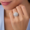 Thumbnail Image 3 of 2.00 CT. T.W. Composite Diamond Frame Multi-Row Vintage-Style Engagement Ring in 10K White Gold
