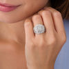Thumbnail Image 3 of 2.00 CT. T.W. Princess-Cut Composite Diamond Double Frame Engagement Ring in 10K White Gold