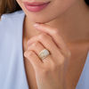 Thumbnail Image 2 of 1.00 CT. T.W. Princess-Cut Composite Diamond Frame Multi-Row Engagement Ring in 10K Gold