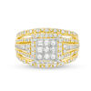 Thumbnail Image 5 of 1.00 CT. T.W. Princess-Cut Composite Diamond Frame Multi-Row Engagement Ring in 10K Gold