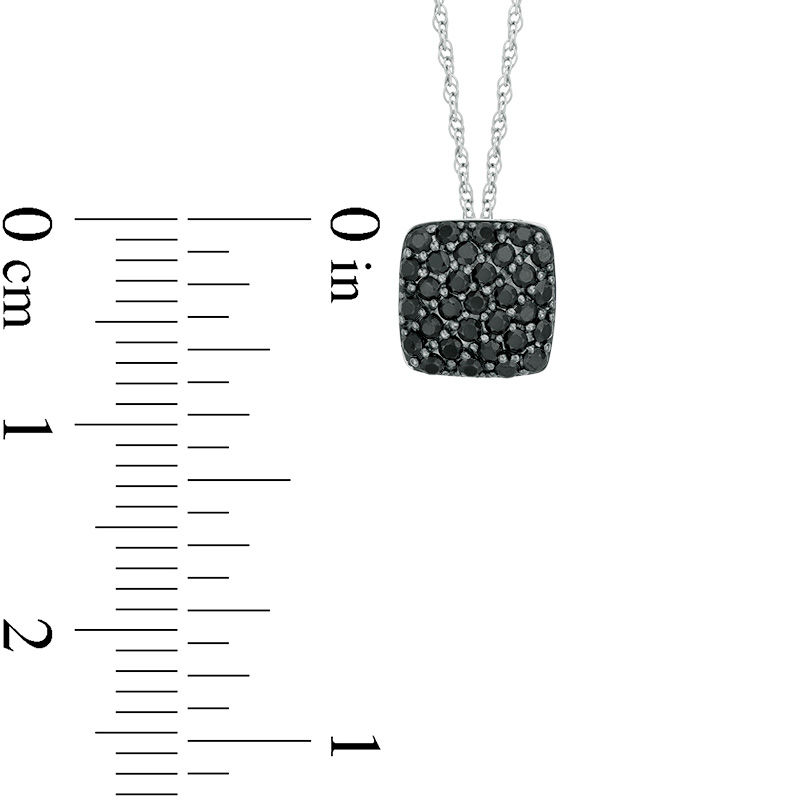 0.25 CT. T.W. Enhanced Black Composite Diamond Cushion Pendant in 10K White Gold