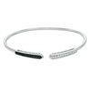 Thumbnail Image 0 of 0.33 CT. T.W. Enhanced Black and White Diamond Open Flex Bangle in Sterling Silver