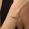 Thumbnail Image 2 of 0.33 CT. T.W. Enhanced Black and White Diamond Open Flex Bangle in Sterling Silver